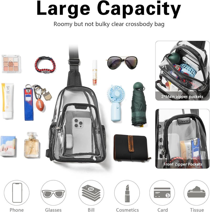 Mroede Clear Bag for Stadium Events Approved Clear Purses for Women Crossbody Transparent Bag Stadium Bags for Concert Sport - Image 5